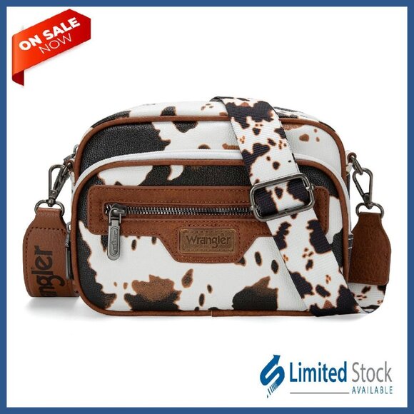 Handbags - Vegan Leather Crossbody Bag with Multiple Pockets & Adjustable Strap